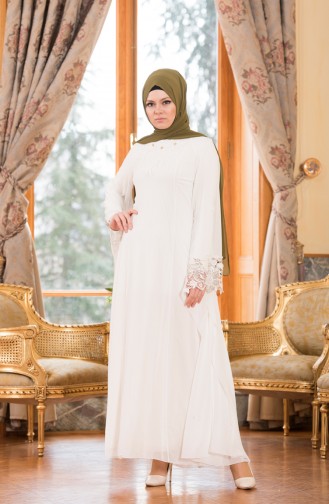 Hijab Abendkleid  52669-05 Ekru 52669-05