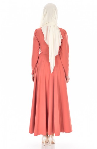 Hijab Kleid mit Halskette und Gürtel 8112-06 Rosa 8112-06