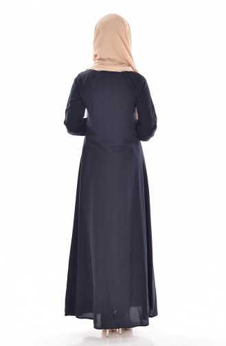 Dunkelblau Hijab Kleider 9012-02