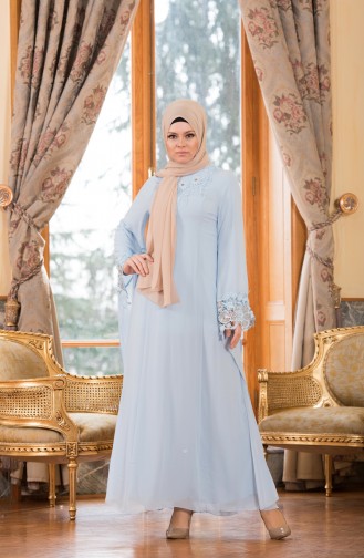 Hijab Abendkleid  52669-04 Blau 52669-04