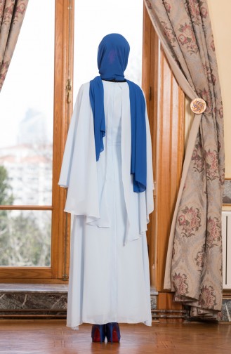 Blue Hijab Evening Dress 52668-01