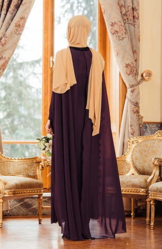 Purple Hijab Evening Dress 52676-02