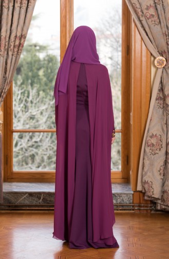Purple Hijab Evening Dress 52671-03