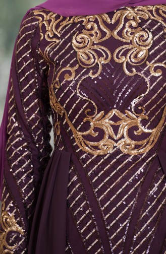 Purple Hijab Evening Dress 52678-05
