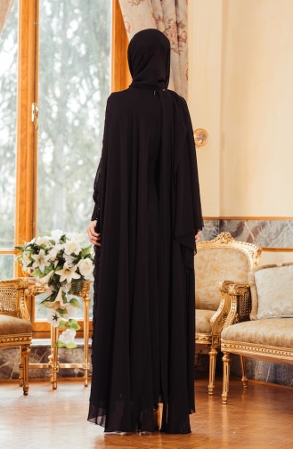 Black Hijab Evening Dress 52676-01