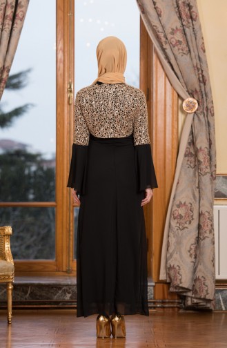 Black Hijab Evening Dress 3288-01
