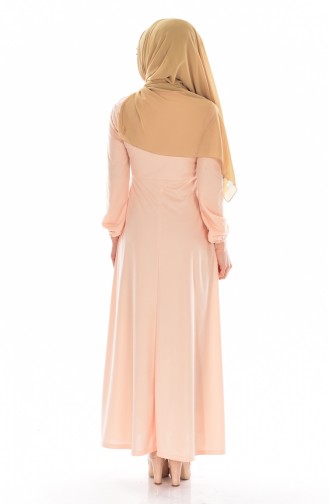 Salmon Hijab Dress 3703-03