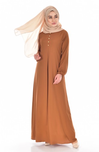 Tan Hijab Dress 9012-08