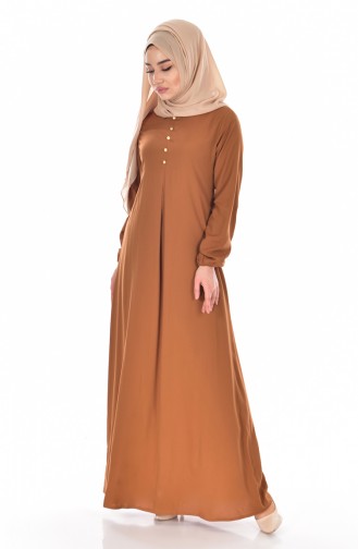 Tan Hijab Dress 9012-08