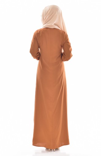 Tan Hijab Dress 9012-08