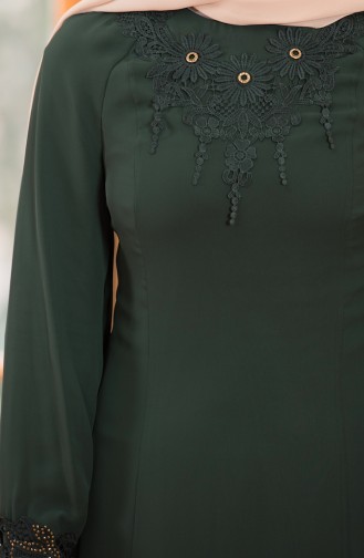 Green Hijab Evening Dress 52669-03