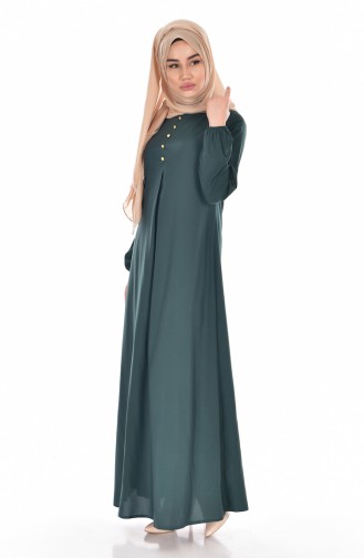 Emerald Green Hijab Dress 9012-05