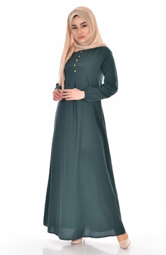 Emerald Green Hijab Dress 9012-05