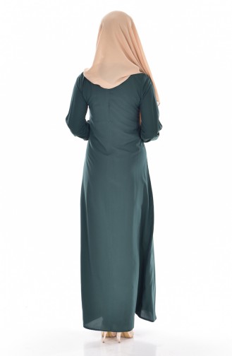 Emerald Green Hijab Dress 9012-05