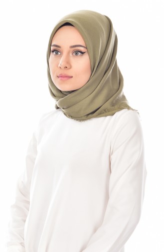 Pamuklu Eşarp 95092-02 Açık Haki Yeşil