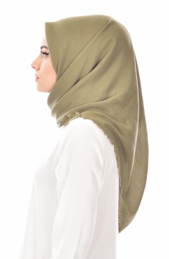 Pamuklu Eşarp 95092-02 Açık Haki Yeşil