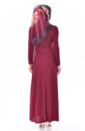 Claret Red Hijab Dress 1082-06