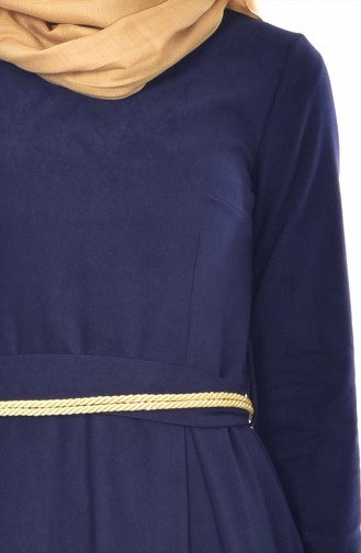 Navy Blue Hijab Dress 9294-01