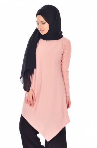 Asimetrik Tunik TU00029-13 Pudra