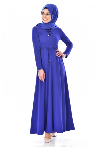 Saxe Hijab Dress 1082-05