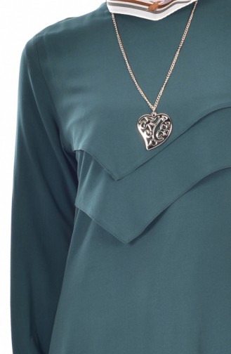 Tunika mit Halskette   1155-07 Smaragdgrün 1155-07