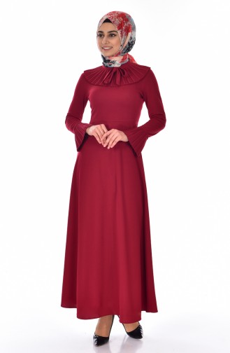 فستان أحمر كلاريت 0505-03