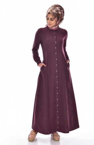 Claret Red Hijab Dress 2901-01