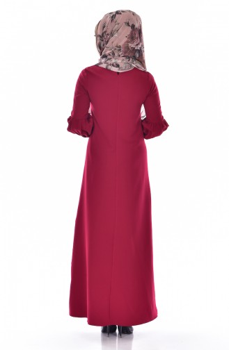 فستان أحمر كلاريت 0145-03