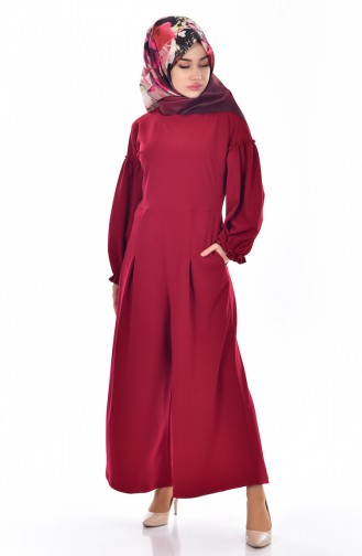 Claret Red Jumpsuits 1011-05