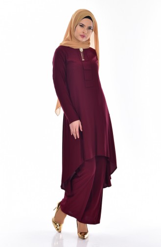 Tunik Pantolon İkili Takım 9005-09 Bordo