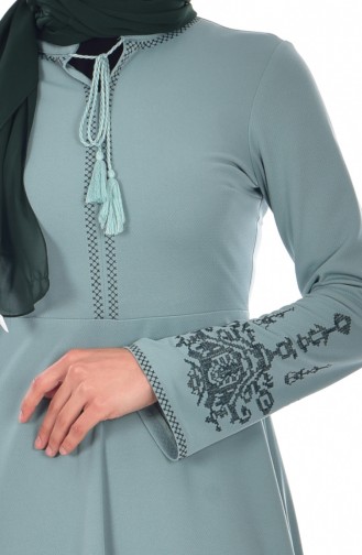 Green Almond Hijab Dress 0507-03