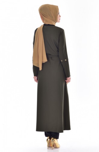 Abaya mit Vogelaugen 2123-08 Khaki Grün 2123-08