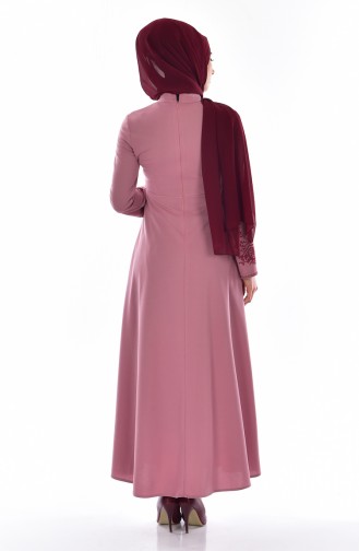 Robe Bordée 0507-05 Rose Pâle 0507-05