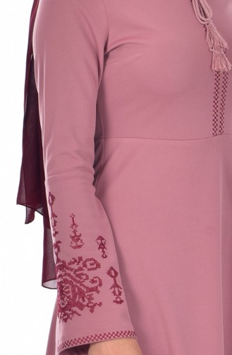 Robe Bordée 0507-05 Rose Pâle 0507-05