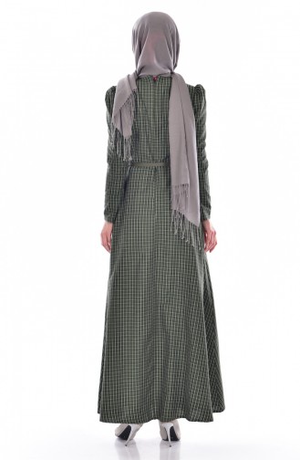 Khaki Hijab Dress 7171-01