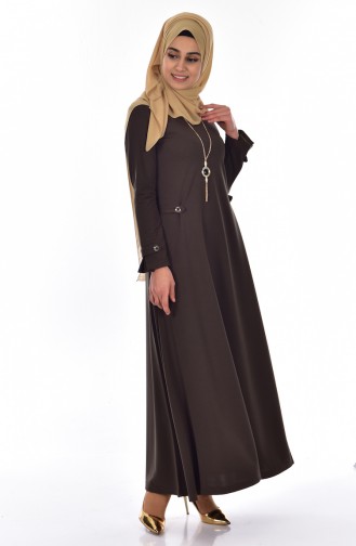 فستان بتصميم سادة مع سلسال  5504-03