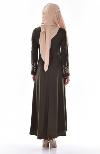 Khaki Hijab Dress 0507-02