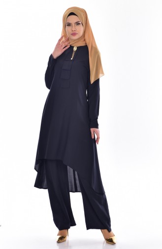 Tunik Pantolon İkili Takım 9005-02 Lacivert 9005-02