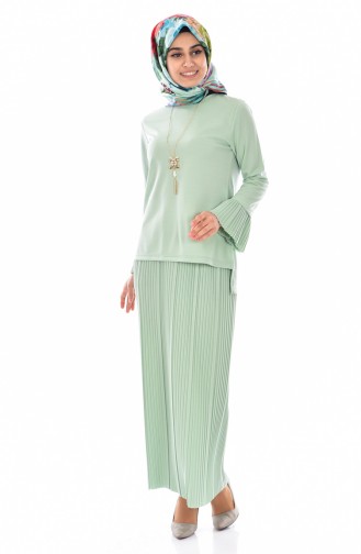 Blouse Skirt Binary Set 3704-01 Mint Green 3704-01