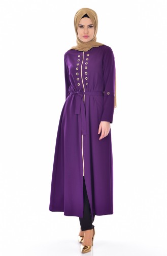Abaya Détaillé 2123-02 Pourpre 2123-02