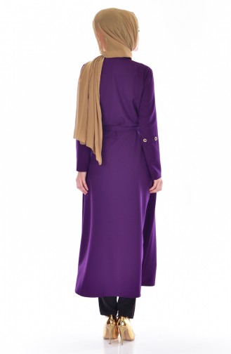 Abaya Détaillé 2123-02 Pourpre 2123-02