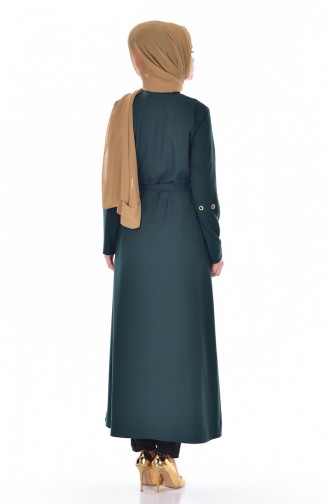 Abaya Détaillé 2123-05 Vert emeraude 2123-05