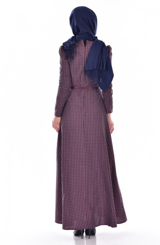 Plum Hijab Dress 7171-05