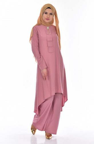 Ensemble Deux Pieces Tunique Pantalon 9005-10 Rose 9005-10