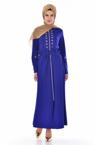 Abaya Détaillé 2123-06 Bleu Roi 2123-06