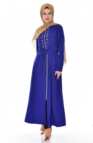 Abaya Détaillé 2123-06 Bleu Roi 2123-06