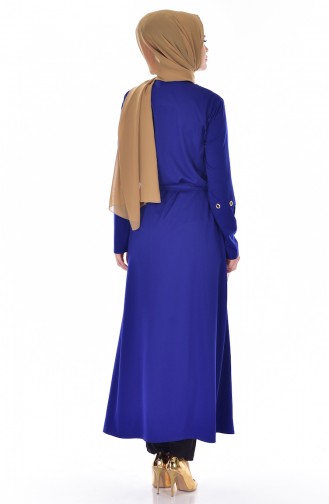 Abaya Détaillé 2123-06 Bleu Roi 2123-06