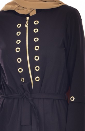 Abaya Détaillé 2123-01 Noir 2123-01