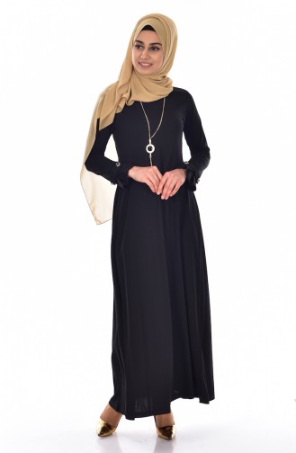 فستان بتصميم سادة مع سلسال  5504-02