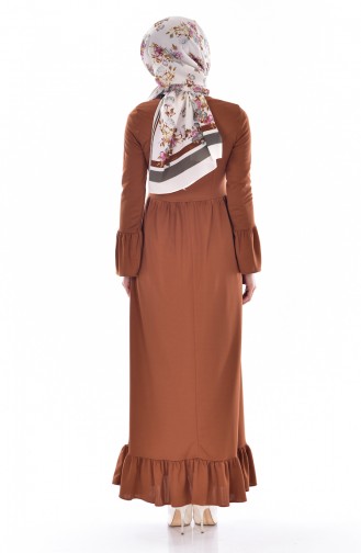 Tan Hijab Dress 1656-06